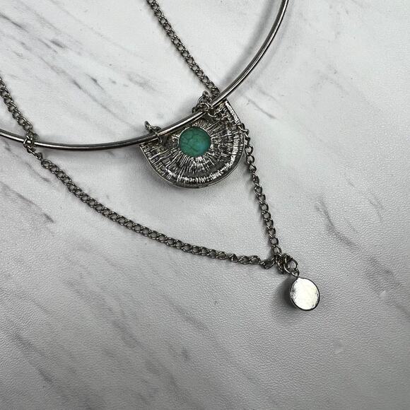 Choker Style Layered Turquoise Necklace - Picture 5 of 5
